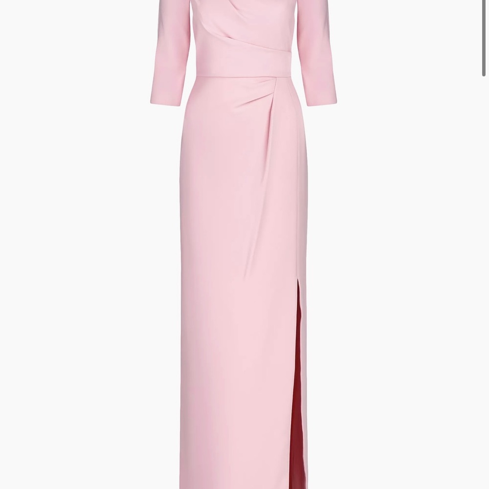 Kay Unger Margerite Pleated Column Gown